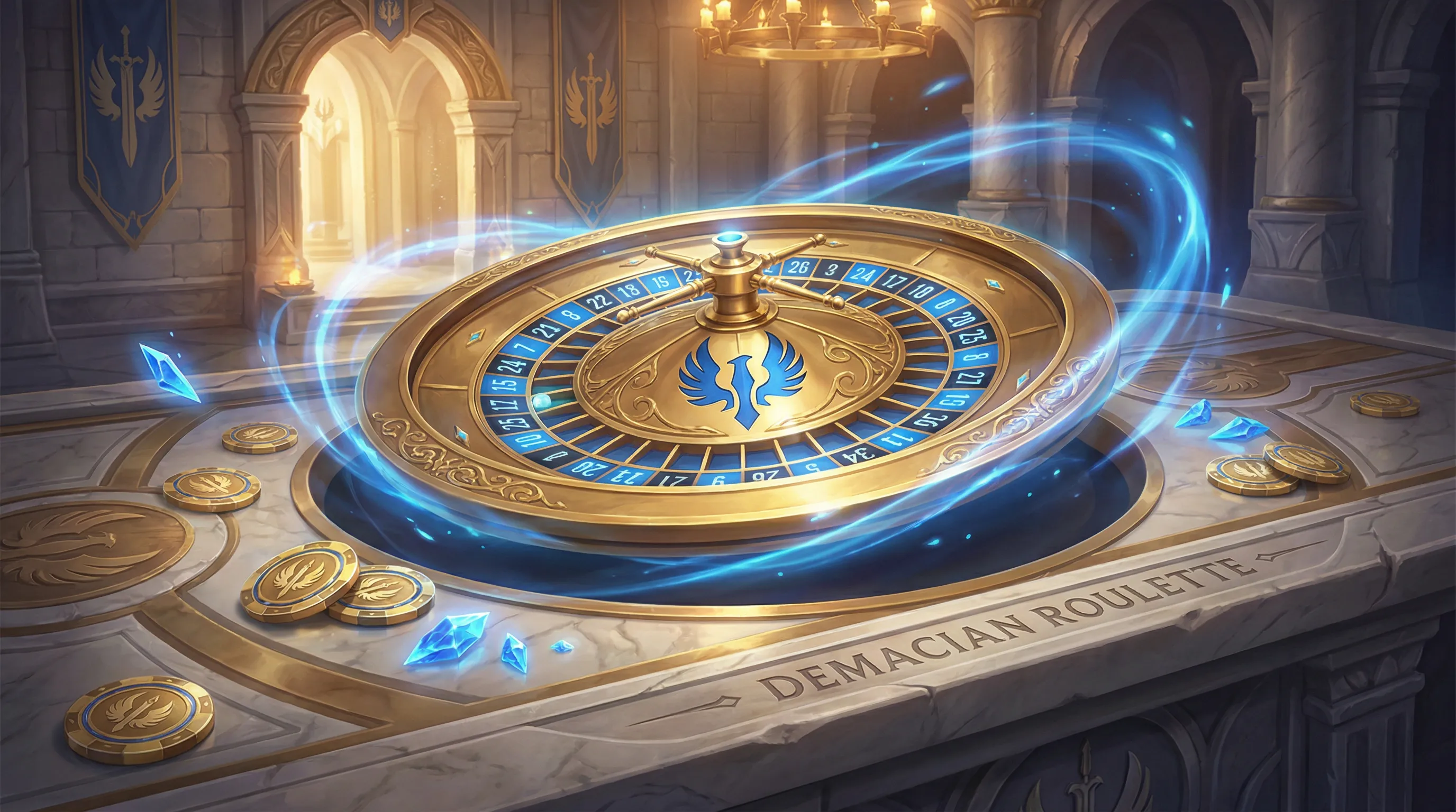 Roleta Demaciana - Roda da Fortuna com tema dourado